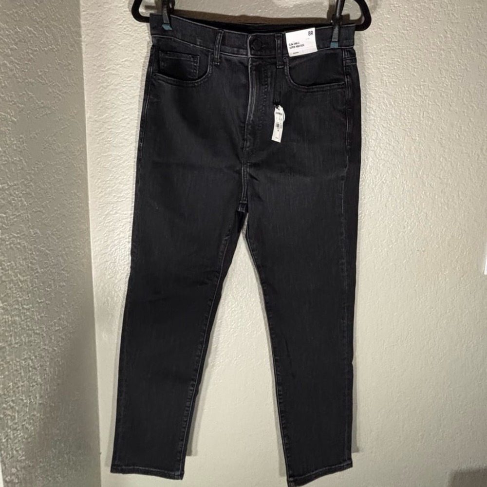 EXPRESS Slim Ankle Super High Rise Jeans. NEW fade black wash